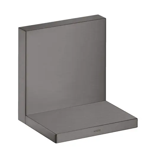 Ablage in brushed black chrome mit einer rechteckigen Form und einer flachen Ablagefläche, hergestellt von AXOR.